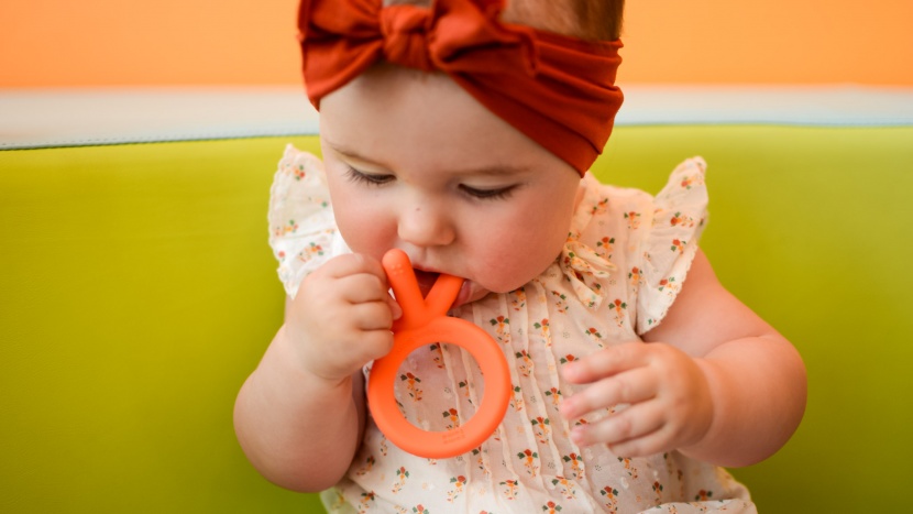 teething toy - the comotomo silicone teether is easy for baby to hold and offers...
