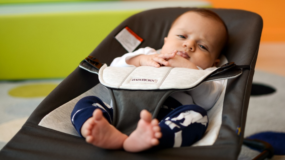 BabyBjorn Bouncer Balance Soft Review (A bouncer like the BabyBjorn can be useful for soothing baby and keeping stimuli at a minimum.)