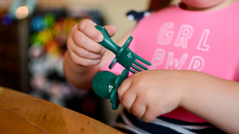 toddler utensil - the grabease ergonomic baby utensils are all plastic.