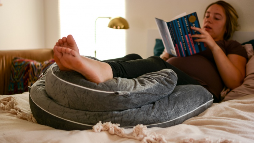 pregnancy pillow - the queen rose u-shape has a bendable shape you can use to prop up...