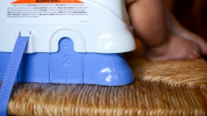 There are 3 height levels to accommodate baby.
