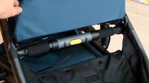 The Alterrain folds by twisting the handle under the seat and...