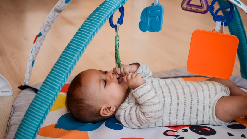 baby gym - the baby einstein includes toys that hang and are long enough for...