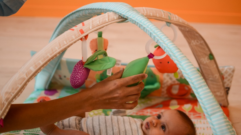 baby gym - the skip hop includes features in softer colors that are more...