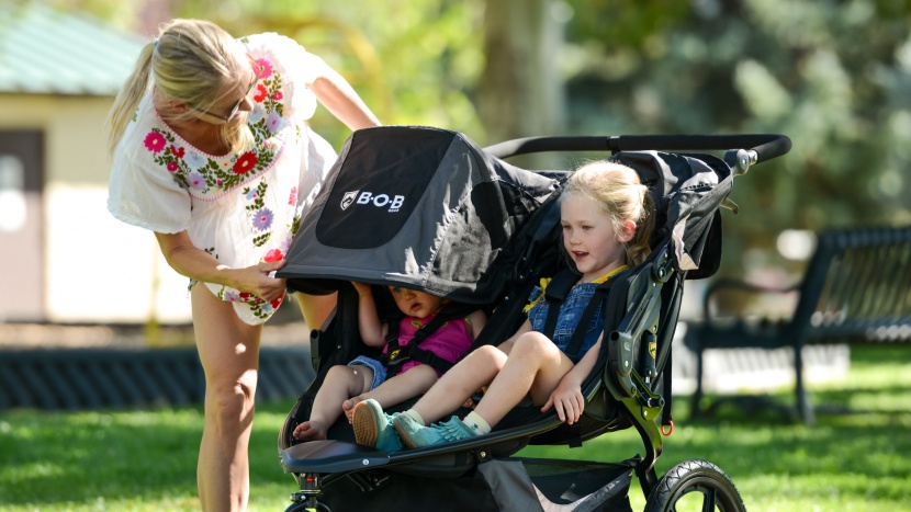 bob revolution flex 3.0 duallie - each seat on the 3.0 duallie includes independent recline and canopy...