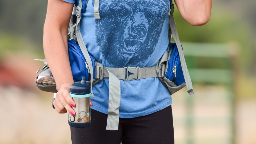 thule sapling elite - the waistband on the elite is comfy and the strap pulls forward...