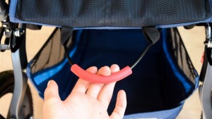 Folding the Flex 3.0 requires a quick pull on the handle under the...