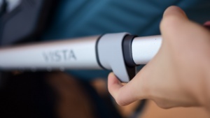 Unlocking the Vista v2 frame requires two hands before you can fold...