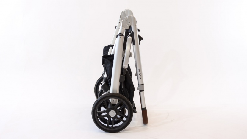 uppababy vista v2 combo - without the toddler seat in place, the vista folds fairly flat for...