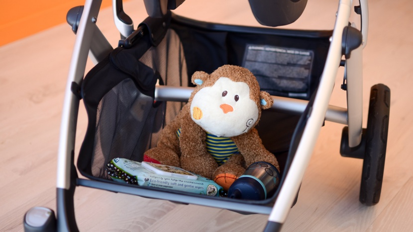 stroller and car seat combo - the giant storage basket on the vista v2 is easy to access and has a...