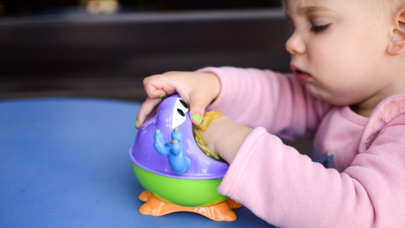 our two-year-old tester had a hard time getting her hand in and out...