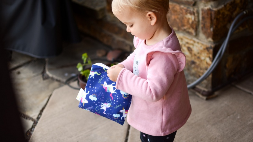 snack catcher - the itzy ritzy snack happens is large enough to fit a sandwich...