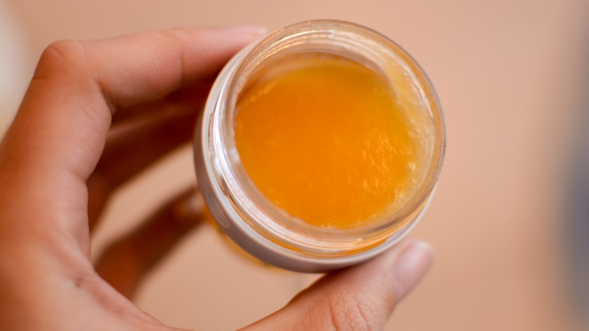 partially frozen peaches.