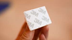 The locks are held in place with adhesive stickers.