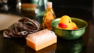 It is helpful to gather all your supplies before undressing baby.