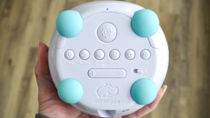 The Little Hippo user interface is on the bottom of the clock and...