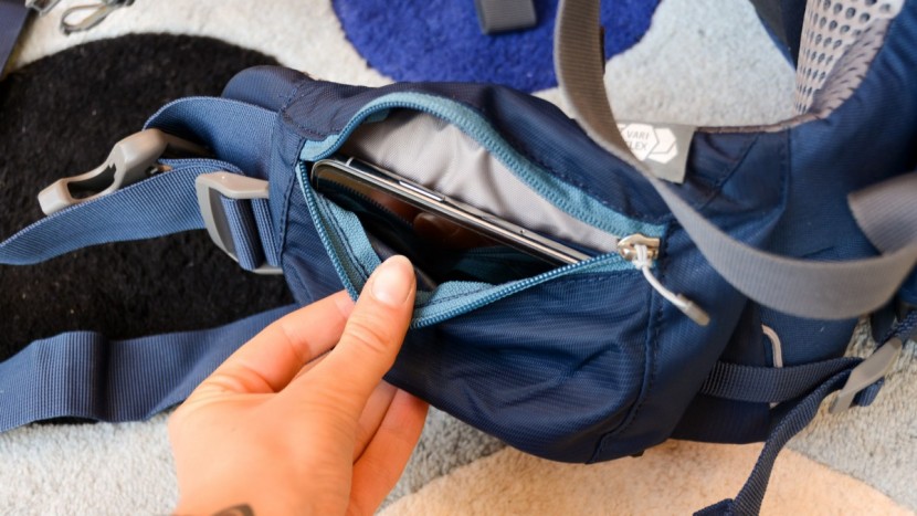 the waist pockets on the pro has fairly large but harder to use when...