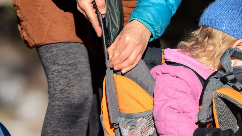 the canopy legs on the luvdbaby slide into fabric loops in the back...