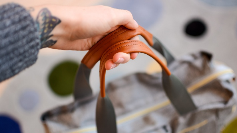 mommore breast pump bag - faux-leather details and shiny gold hardware make this a trendy and...