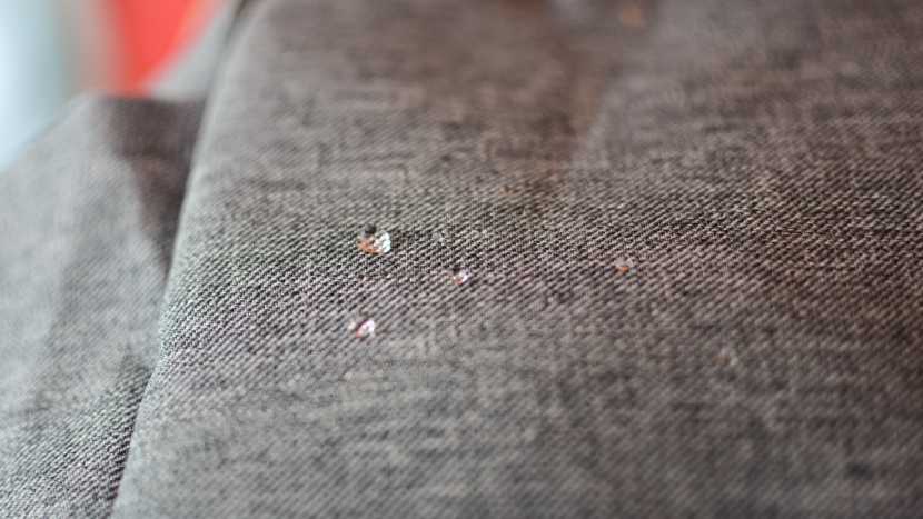 water beads up on the surface of the duet, making it easy to wipe...