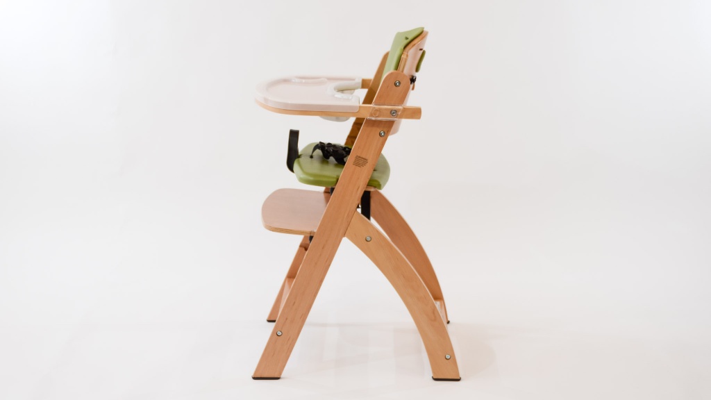 abiie beyond wooden high chair - the footprint of the abiie isn't as wide as the plastic competition...