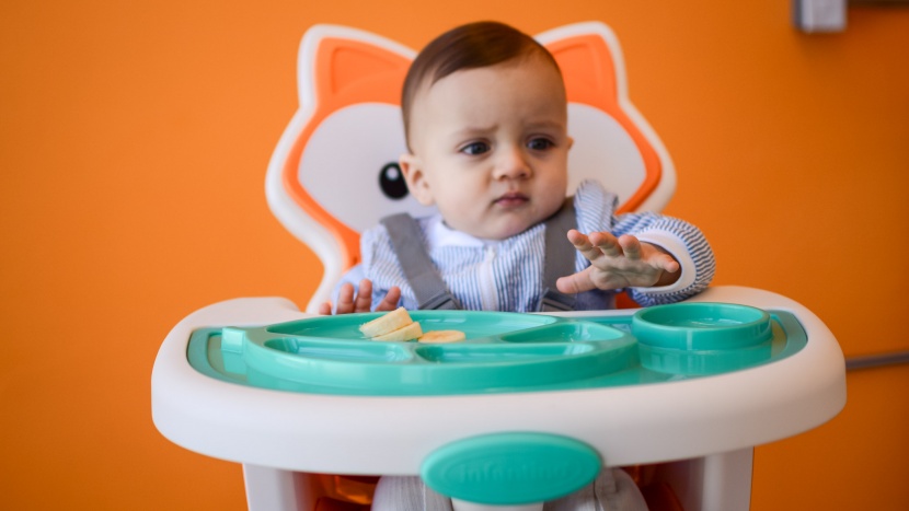 infantino 4-in-1 convertible high chair - we love the reusable, dishwasher-safe, plastic tray that features...