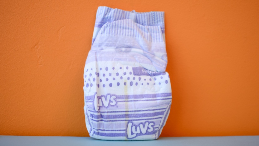 luvs - the purple print on the outside of the diapers is eyecatching, but...