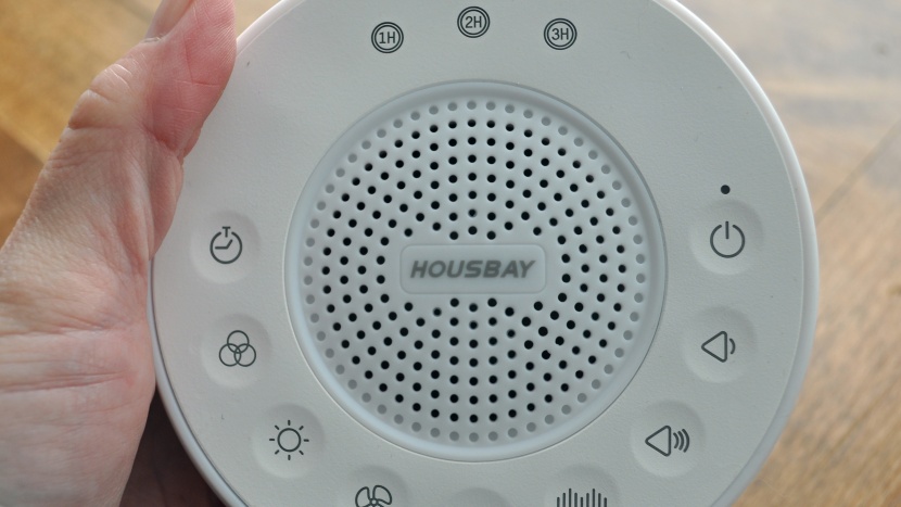 sound machine baby - the housbay has a friendly user interface and a glowing round body...