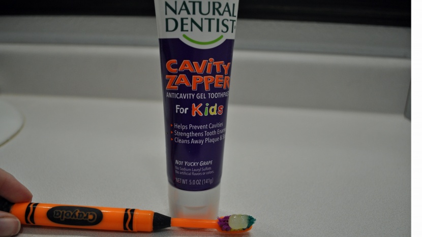 kids toothpaste - the &quot;not yucky grape&quot; flavor of the natural dentist brand paste was...