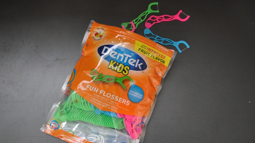 kids flossers - the dentek flossers are easy to use and have a narrower longer...
