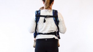 Front carry on the Explore means the straps will connect across a...