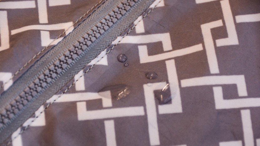 the fabric on the lizzy is fairly water repellent which is good for...