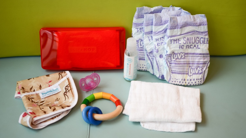 skip hop pronto - we were able to comfortably fit all the above items in the skip hop...