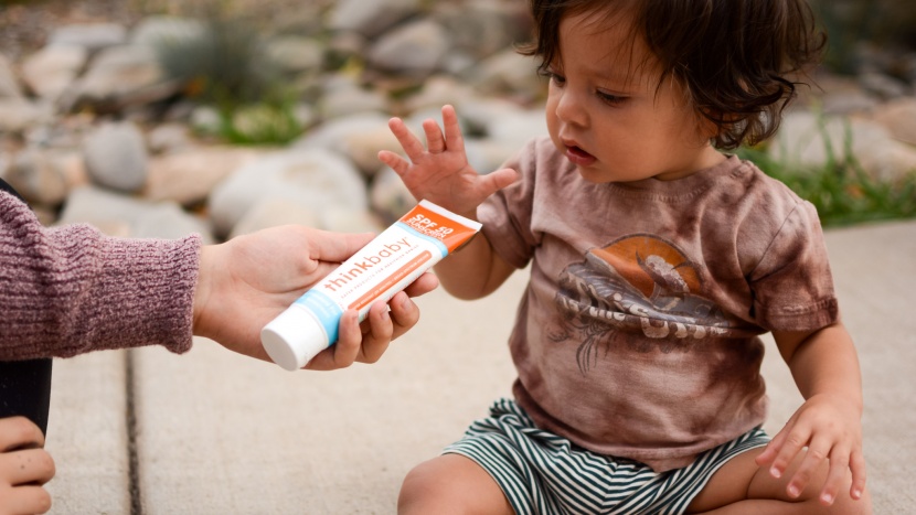 baby sunscreen - the thinkbaby is not fragrance-free. although the scent is very...