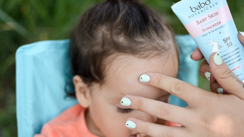 baby sunscreen - the babo rubs in smoothly with little hue left behind.