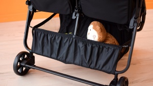 The storage bin on the Twin+ feels large, but the bar in the middle...