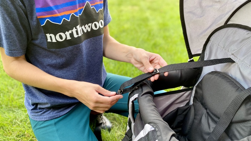 chicco smartsupport backpack - the child harness straps have no padding.