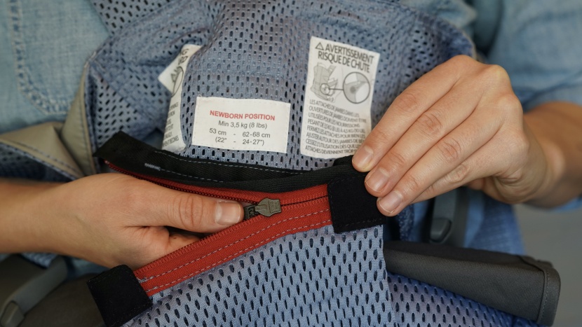 this photo shows the newborn seat zipper on the one air.