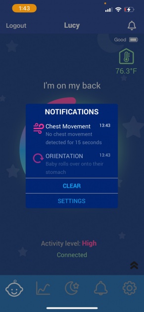 monbaby smart button v3 - you can monitor more than just movement that indicates breathing...