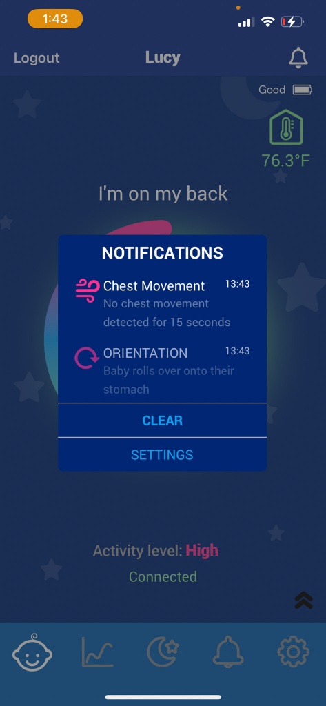 monbaby smart button v3 - you can monitor more than just movement that indicates breathing...