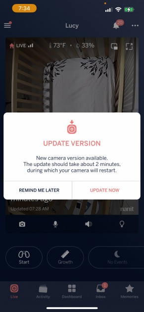 nanit pro complete - the app for the nanit monitors all kinds of things, including growth...