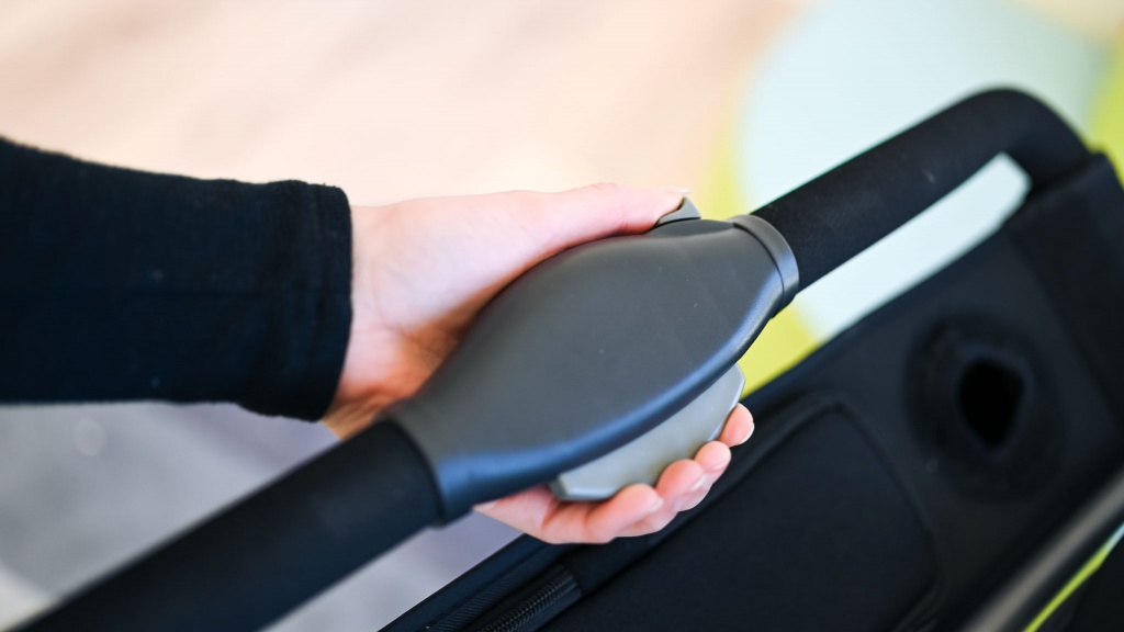 joovy zoom x2 double - the joovy fold is initiated using the button on the handlebar, which...