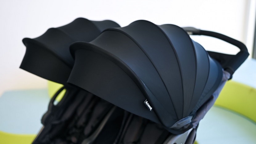joovy zoom x2 double - the canopies on the joovy have adequate coverage, but the material...