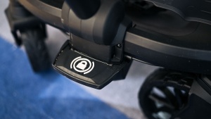 The single-action brake pedal on the Veer is easy to use and nothing...