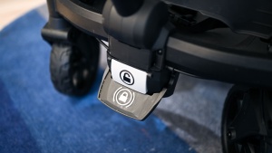 To unlock the Veer brake, you need to push in on the unlock symbol...