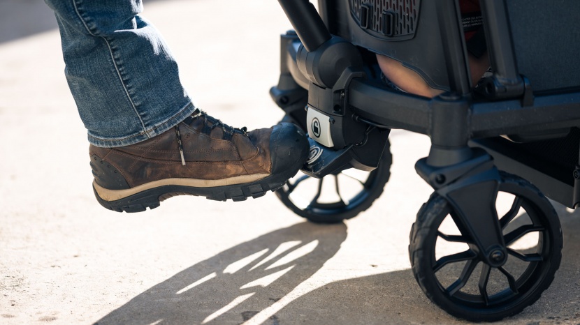 veer cruiser - unlocking the brake of the veer is easier with shoes on as it is a...