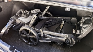 While removing the second seat on the Select to fit it in the trunk...