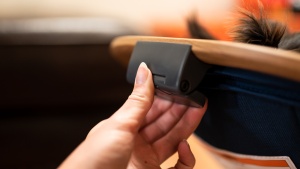 There's a lever near the top to adjust the Maxi-Cosi 2-in-1 Kori...