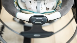 The Graco Glider LX Swing has two vibration settings.