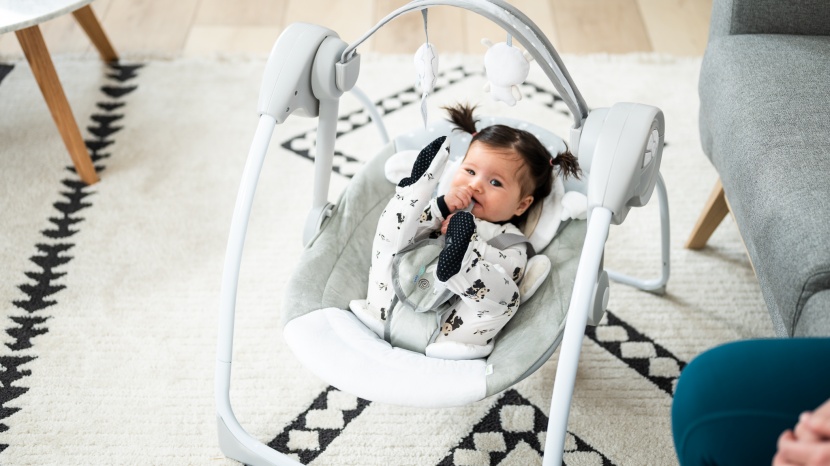 ingenuity comfort 2 go portable swing - the ingenuity comfort 2 go portable swing is a space-saving option.